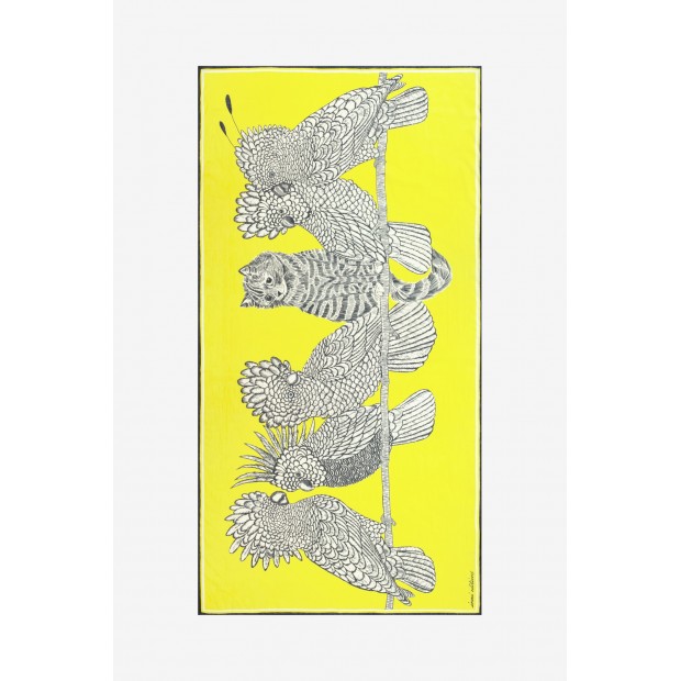 Inoui Editions medvilnės skara CARACAT YELLOW